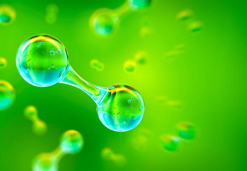A visual representation of green hydrogen fuel cells.