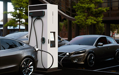 EVBox Troniq Modular fast charging station charging 3 EVs simultaneously