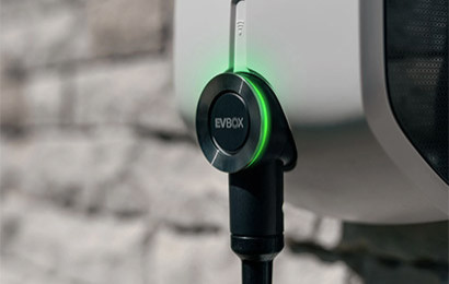 Close up of EVBox Elvi home charging station