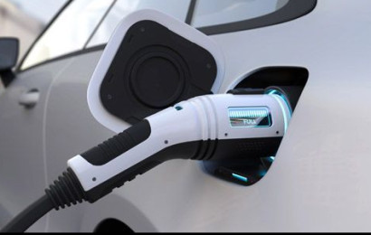 electric car plugged in charge